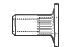 Nitonakrętka cylindryczna do tworzyw  z kołnierzem walcowym   powiększonym z radełkowanym trzpieniem Fe image